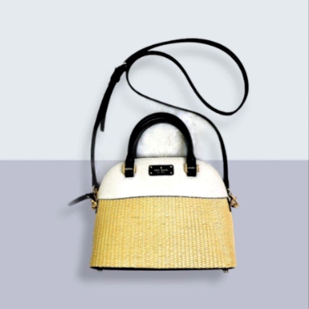 KATE SPADE Shoulder/Handbag Straw/Leather Combi